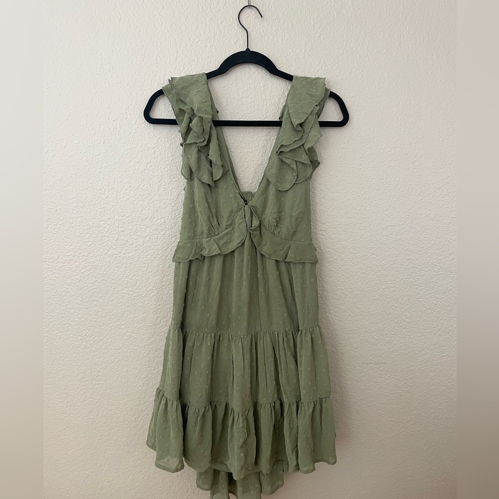 Francesca’s Green Ruffle Dress - Picture 2 of 4